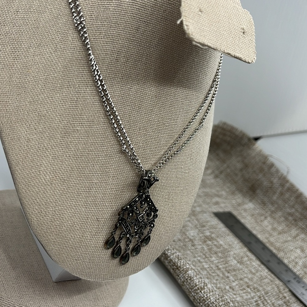 🌟 Exquisite Vintage Marcasite Chandelier Necklace Pendant by Suspicion 🌠 - Picture 6 of 11